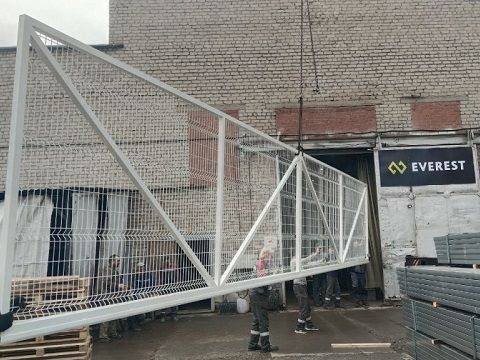 откатные ворота погрузка
